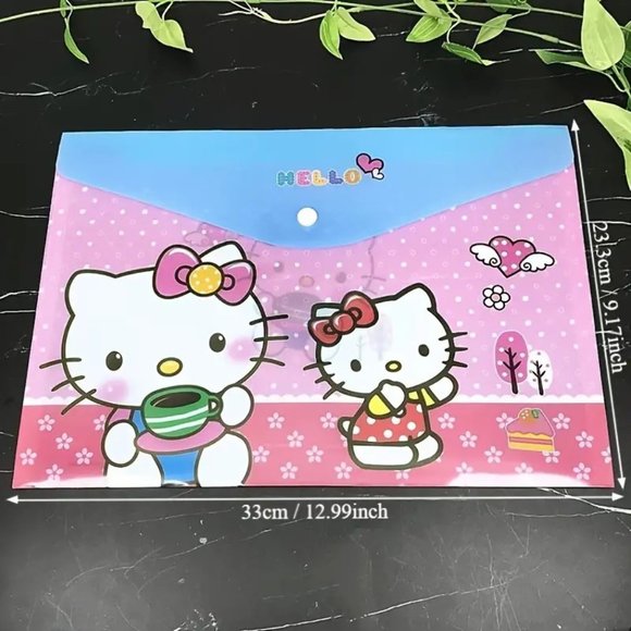 Hello Kitty Binder Folders 4pc School Tote Document Papers Work School Sanrio - Picture 3 of 6